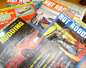 magazine Hot rod lot of 5  vintage car mechanic  1967 1968