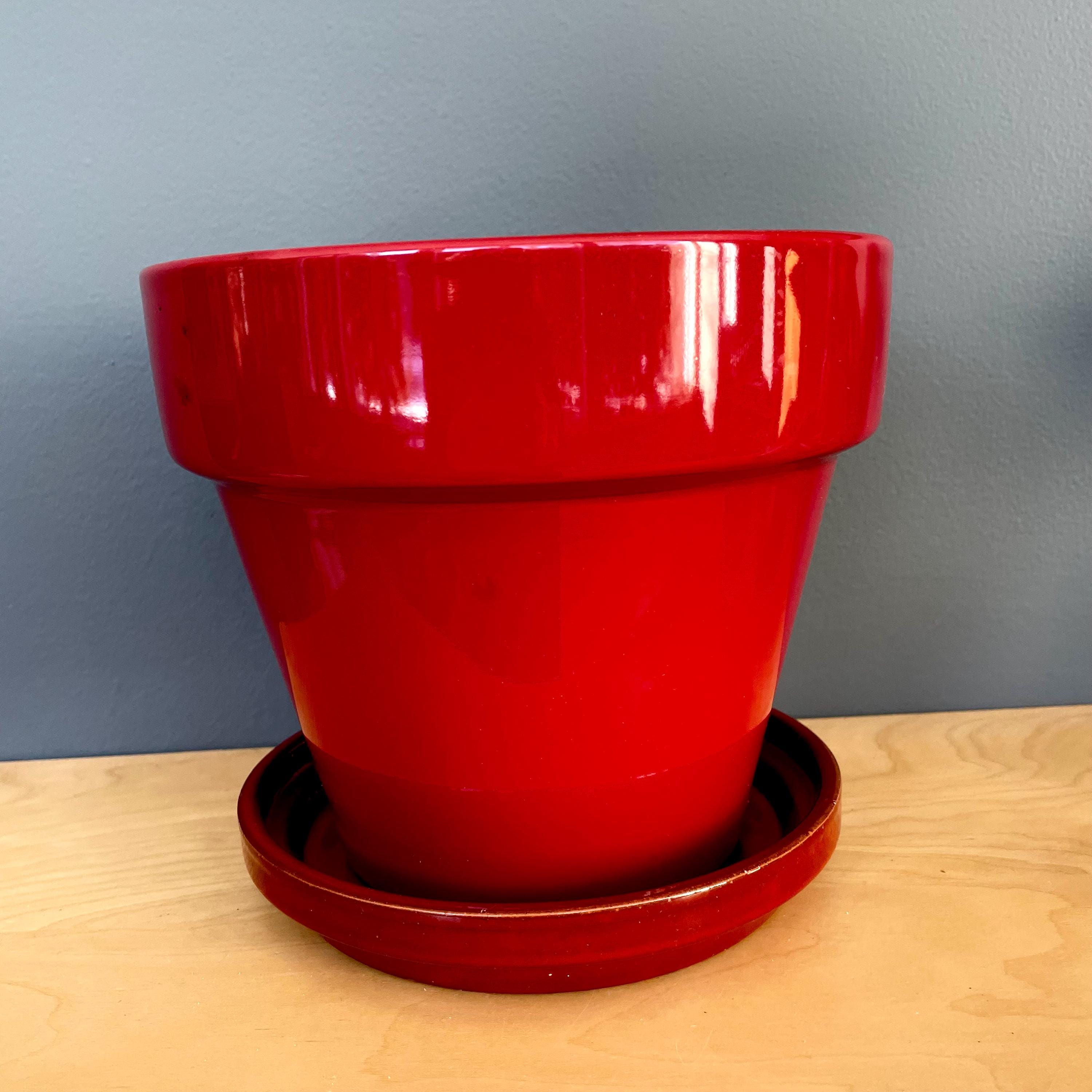 Pot à Sucre Ancien St Servais – Tôle émaillée Mouchetée Rouge – Belgique
