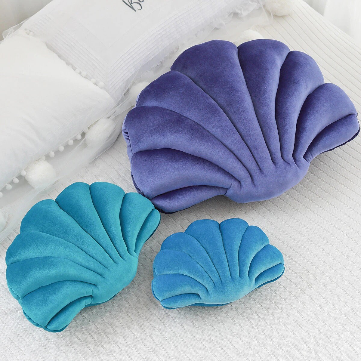 Seashell Plush Pillow Shell Cushion Nautical Decor Room Etsy