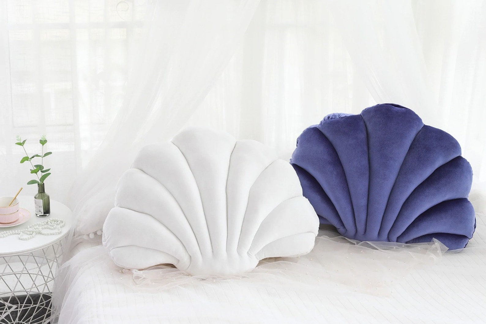 Seashell Plush Pillow Shell Cushion Nautical Decor Room Etsy