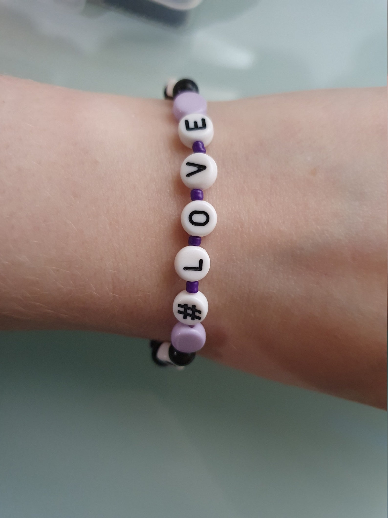 Handmade Hashtag Bracelet Love Stretchy Etsy.de