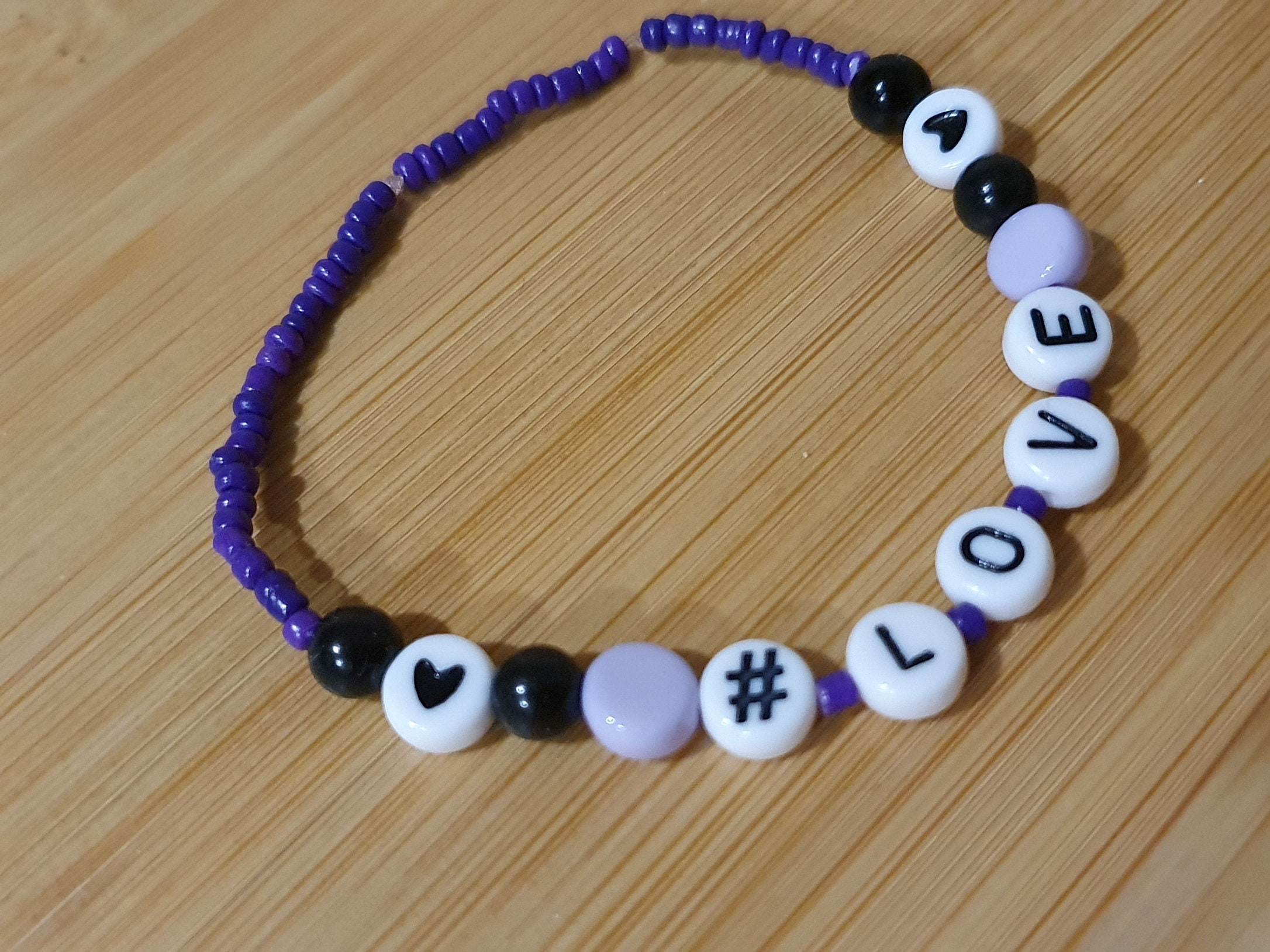 Handmade Hashtag Bracelet Love Stretchy Etsy.de