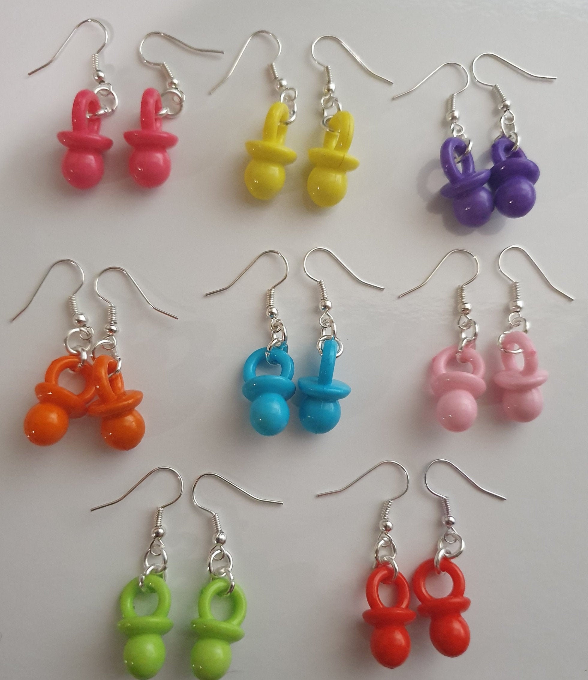 Opaque Coloured Dummy/pacifier Earrings Etsy UK