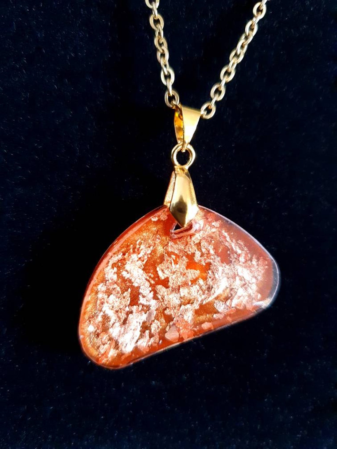 Copper ochre pendant necklace Etsy