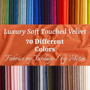 Matte Velvet Upholstery Fabric: 55&quot; Wide, 70 Colors - Turkish Made