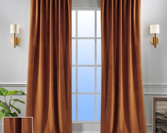 Blackout Velvet Curtain Panel: Extra Long, Wide, 70 Colors, Custom Size