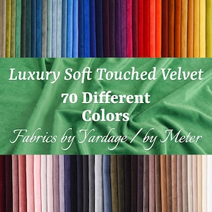 Matte Velvet Upholstery Fabric: 55&quot; Wide, 70 Colors, Turkish Made