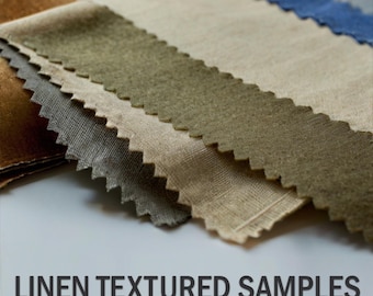 Faux Linen Textured Fabric Samples 14 Color Options