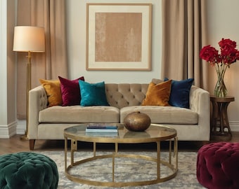 Shiny Velvet Cushion Covers: Custom Size Throw Pillows, Set of 2