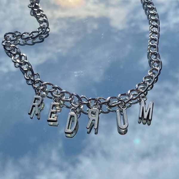 Redrum Necklace- Halloween Jewelry- Streetwear- Layering- Stacking- layering chain- Handmade