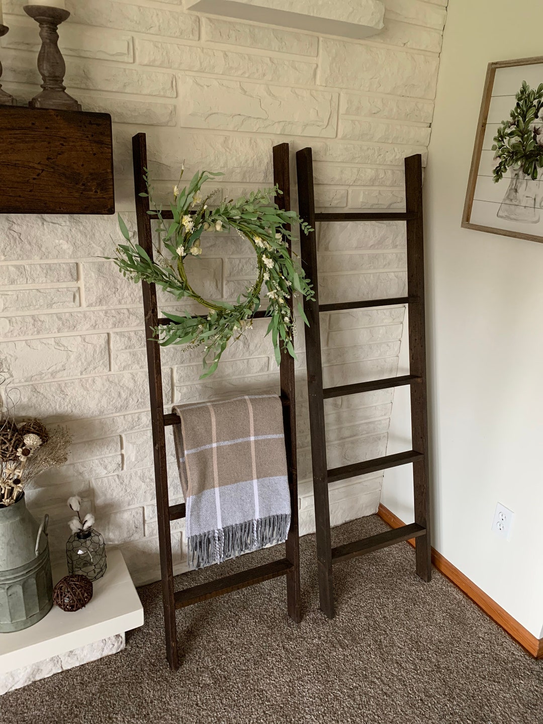 Farmhouse Blanket Ladder Etsy