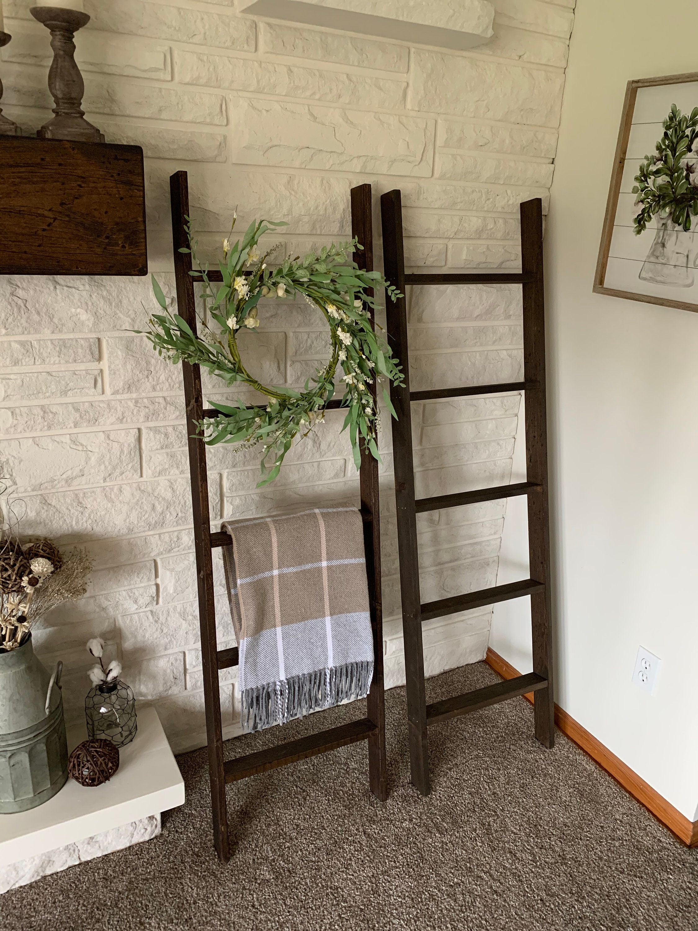 Farmhouse Blanket Ladder Etsy