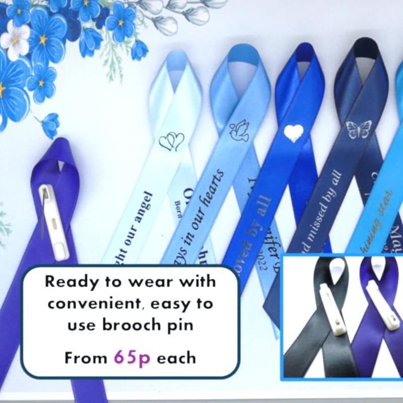 Blue Memorial Ribbon Pins - Etsy UK