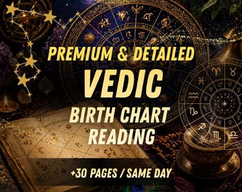 Vedische geboortekaart lezen op dezelfde dag | Sterrenbeeld sterrenbeeld (Lahiri Ayanamsa) | Jyotish Natal-interpretatie | Volledig gepersonaliseerd rapport | Astrologie