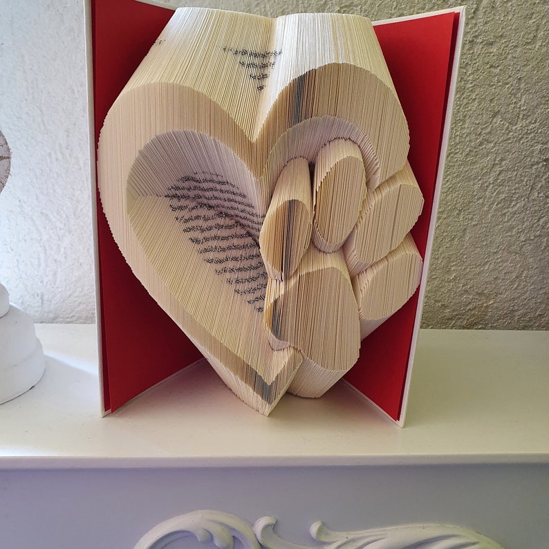 Buchfaltkunst Herz Pfote Liebe Love Buchkunst Bookart Etsy
