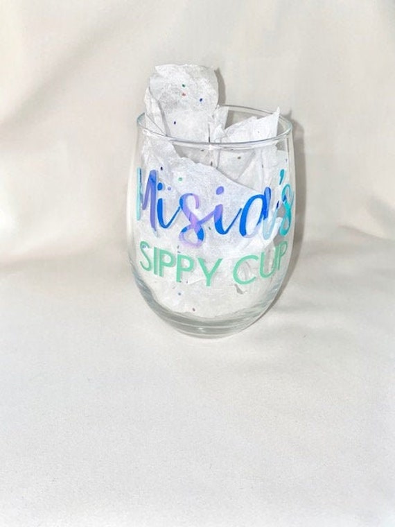 Personalized Wine Glass Sippy Cup Etsy