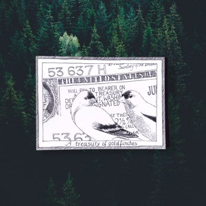 Chardonnerets - cartes postales sur le thème des oiseaux - dessinées et imprimées à la main, illustration en noir et blanc, fournitures pour journaux indésirables