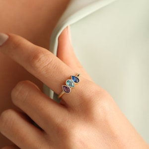 Family Birthstone Ring, Custom Birthstone Ring, Personalized Ring, Birthstone Jewelry, Christmas Gift, Personalized Gifts for Mom