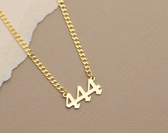 Angel Number Necklace, 1111 Number Necklace, 555 Angel Number, Angel Number Spiritual Jewelry, English Number Necklace, Gift For Her