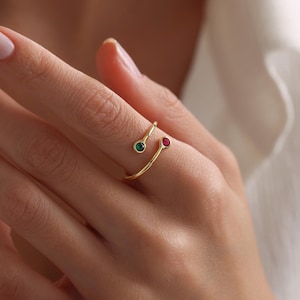 Dainty Birthstone Ring, Custom Birthstone Ring, Family Birthstone Ring, Personalized Ring, Birthstone Jewelry, Christmas Gift, Gift For Her