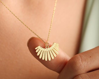 RBG Necklace, Silver Feminist Necklace, Ruth Bader Ginsburg Gift, RBG Jewelry, Notorious Dissent Collar Necklace, Memorial Jewelry