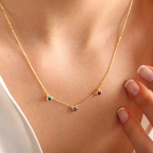 Collar De Piedra De Nacimiento Familiar, Regalos De Piedra De Nacimiento, Collar Familiar Personalizado, Joyas De Piedra De Nacimiento, Regalos Personalizados Para Mamá, Regalo Para Aquí