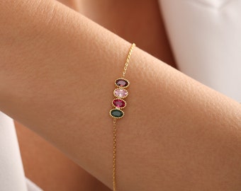 Bracciale con pietra portafortuna per la famiglia, braccialetto con più pietre portafortuna, braccialetto personalizzato con pietra portafortuna, gioielli con pietra portafortuna, braccialetto per mamma e bambino
