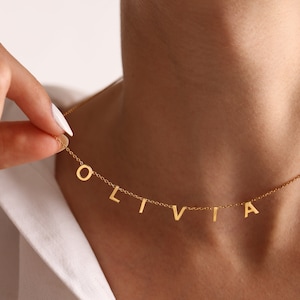 Collar de letra personalizado, collar inicial, collar de letra, joyería de nombre personalizado, regalo para ella, regalo del día de la madre