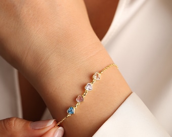 Bracciale portafortuna a cuore personalizzato, braccialetto portafortuna multiplo, braccialetto familiare personalizzato, braccialetto per madre e figlio, regalo di Natale, regalala