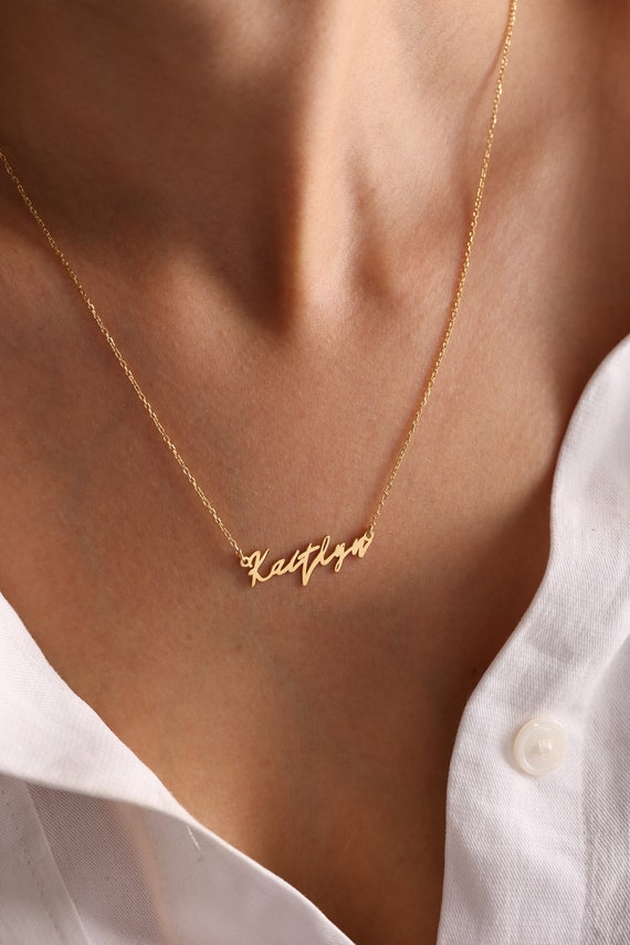 Buy Personalized Signature Necklace Custom Necklace Dainty Name