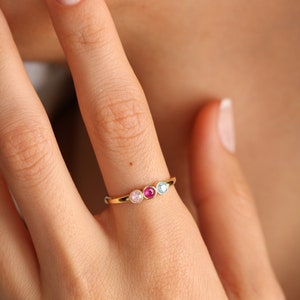 Custom Birthstone Ring, Family Birthstone Ring, Personalized Ring, Birthstone Jewelry, Christmas Gift, Personalized Gifts for Mom
