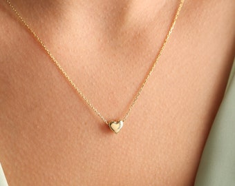 Collana a cuore delicato, Collana a cuore regalo, Collana d'amore per fidanzata, Piccoli gioielli a cuore, Collana a cuore minimalista, Regalo di San Valentino