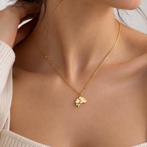 Può includere: Una collana color oro caratterizzata da una catenina sottile e un piccolo ciondolo a forma di nuvola con gocce di pioggia che cadono. Il ciondolo ha una finitura liscia e lucida ed è sospeso a una semplice catena a maglie sottili sul collo.