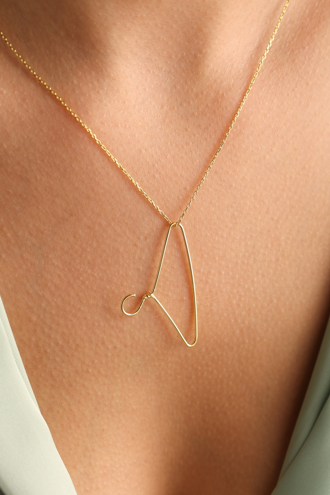 Feminist Necklace, Clothing Hanger Prochoice Necklace, Feminist