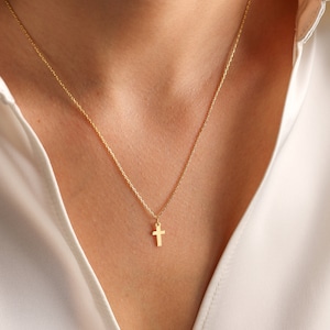 Cross Necklace, Dainty Cross Pendant, Religious Charms, Tiny Cross Necklace, Gift Cross Pendant, Christian Gifts, Unisex Necklace
