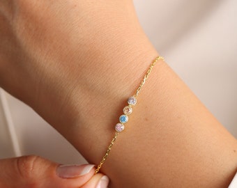 Custom Birthstone Bracelet, Multiple Birthstone Bracelet, Custom Family Bracelet, Birthstone Jewelry, Mother and Childs Bracelet, Gift Her