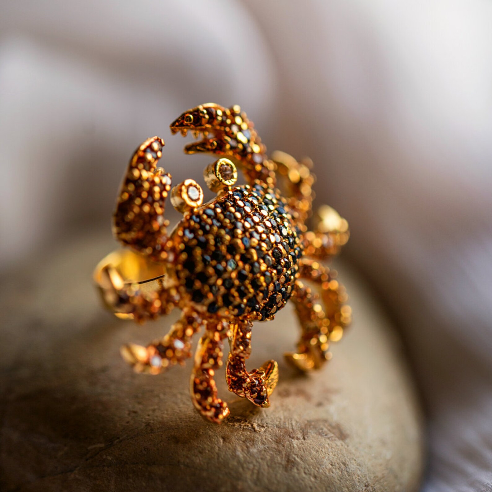 Crab Locket Set Made in Pure 925 Silver With Cubic Zircons Etsy UK