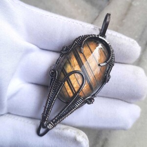 Wire Wrapped Pendant, Labradorite Pendant, Gemstone Pendant, Copper Wire Wrap Handmade Labradorite Pendant Necklace Jewelry, Copper Pendant