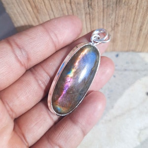 Purple Labradorite Pendant, Gemstone Pendant, Sterling Silver Pendant, 925 Silver Pendant, Mothers Gift, Women Gift, Anniversary Gift