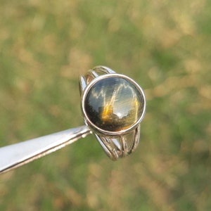 Blue Tigers Eye Ring, Gemstone Ring, Silver Ring, Wedding Ring, Christmas Ring, Boho Ring, Women Ring, Midi Ring, 925 sterling silver ring