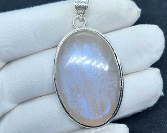 Rainbow Moonstone Gemstone 925 Sterling Silver Handmade Vintage Jewelry Pendant For Women&#39;s Gift
