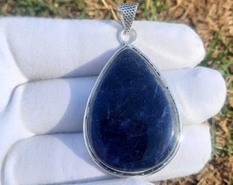 Sodalite Pendant, Sodalite Gemstone Handmade 925 Sterling Silver Jewelry Pendant For Women's Gifts, Gemstone Jewelry For Her