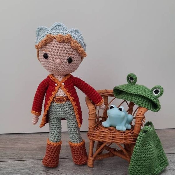 The Frog Prince Amigurumi Dress-up doll Crochet doll