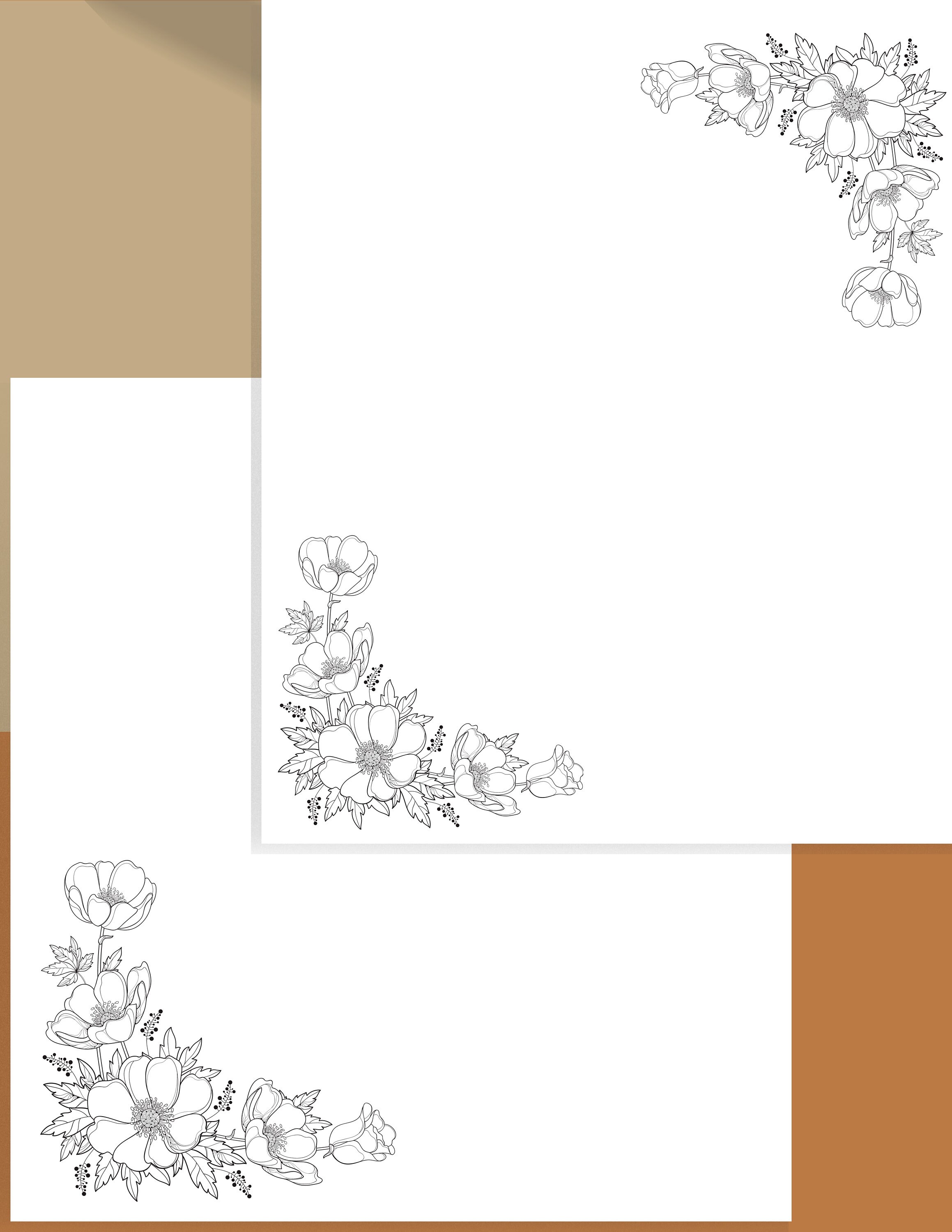 Blank Pages Flower clip art Borders Printable PDF 20 Pages 85 | Etsy