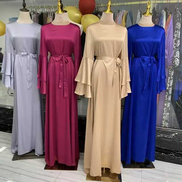 Long Dress Satin Silk Abaya Closed | Etsy