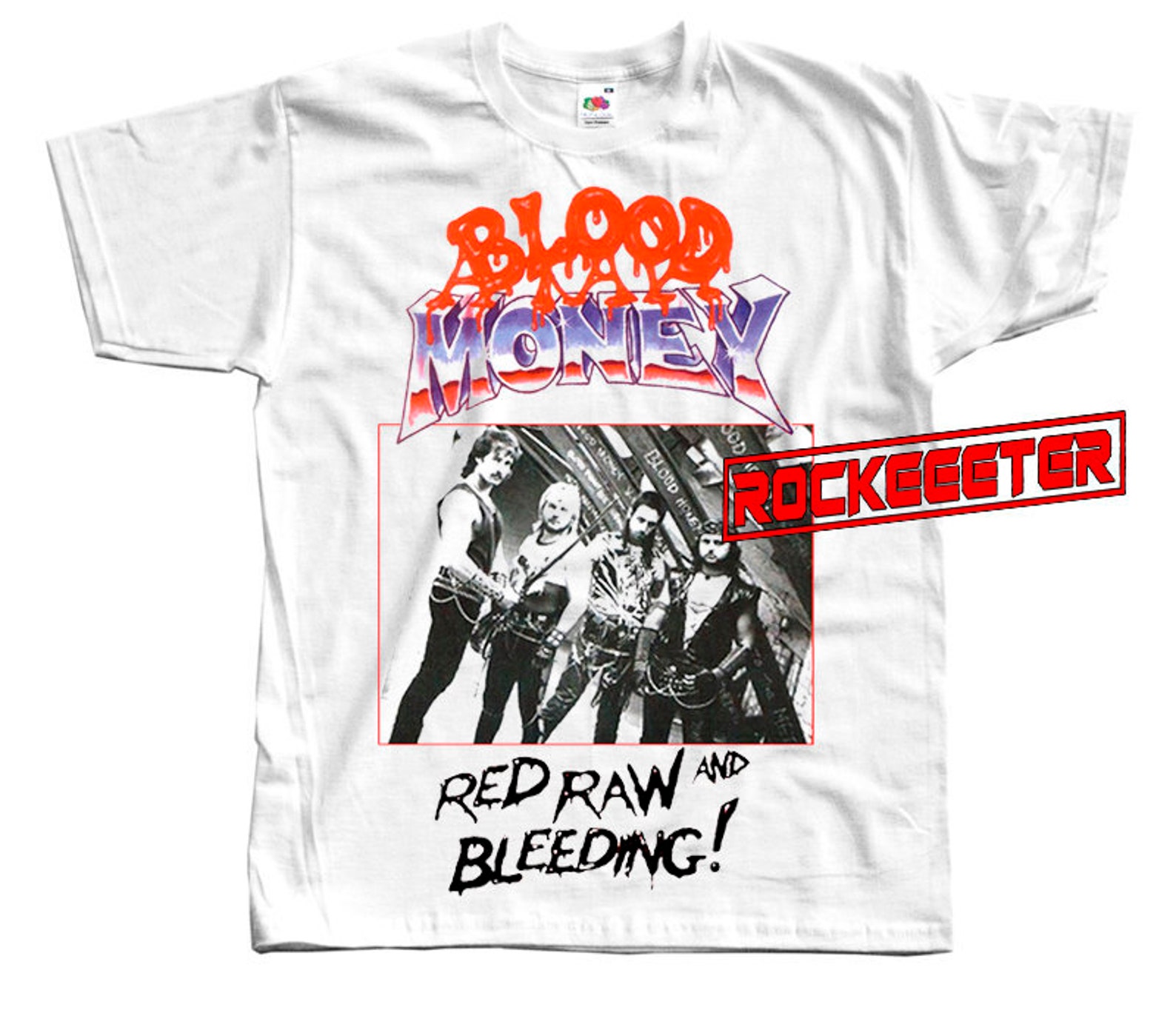 Blood Money Red Raw and Bleeding V1 album cover band poster Etsy