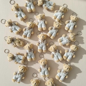 Mini llavero de osito de peluche: brazos y piernas móviles, regalo de fiesta