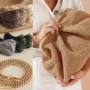 Raffia Clutch Pouch Bag, Crochet Raffia Clutch Bag, Handmade Crochet Pouch Bag, Raffia Summer Beach HandBag, Straw Clutch Bag with Hanging