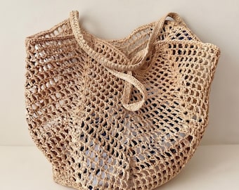 Oversized Raffia Bag: Natural Boho Straw Beach Bag, Handmade Summer Shoulder Purse, Eco Gift for Mom, Picnic Market Travel Bag, Raffia Tote