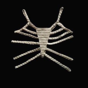 Crochet Skeleton Top, Rib Cage Corset, Grunge Fairycore Goth, Skull Top, Handmade Halloween Skeleton Top, Crochet Corset, Rib-Cage Knit Top